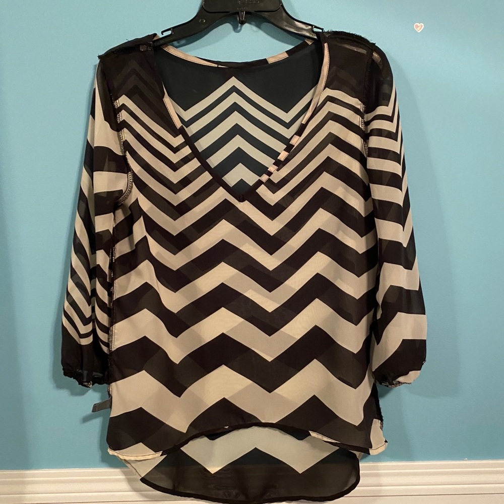 Black Tan sheer shirt